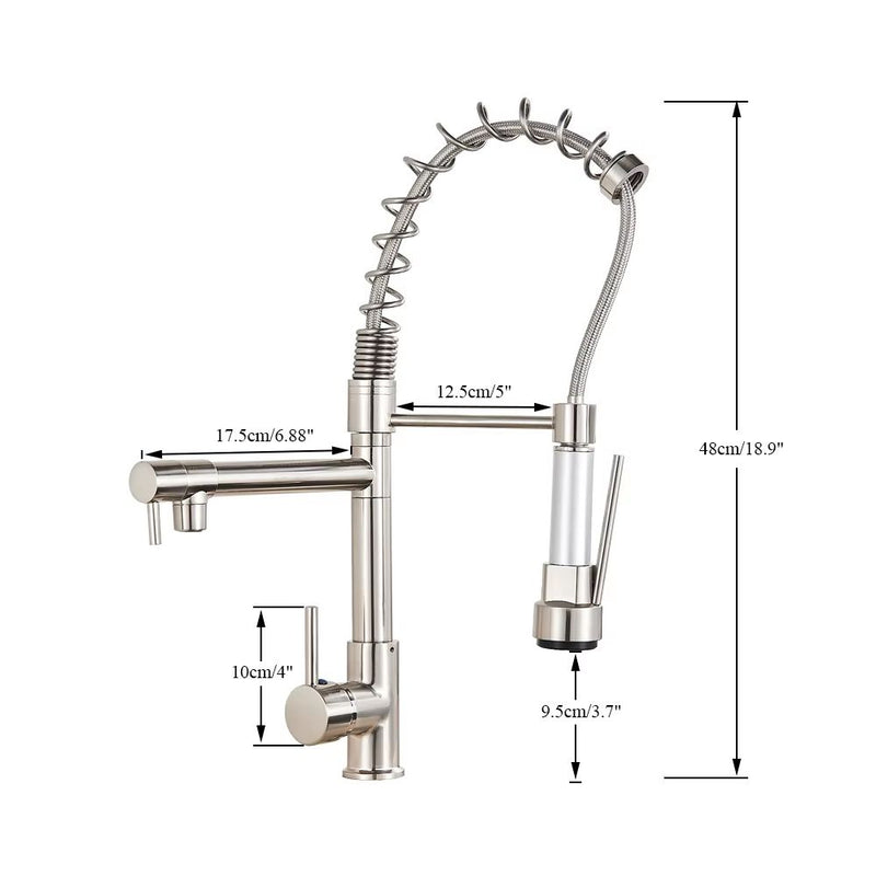 Torneira Gourmet 50cm Monocomando Bancada Aço Escovado